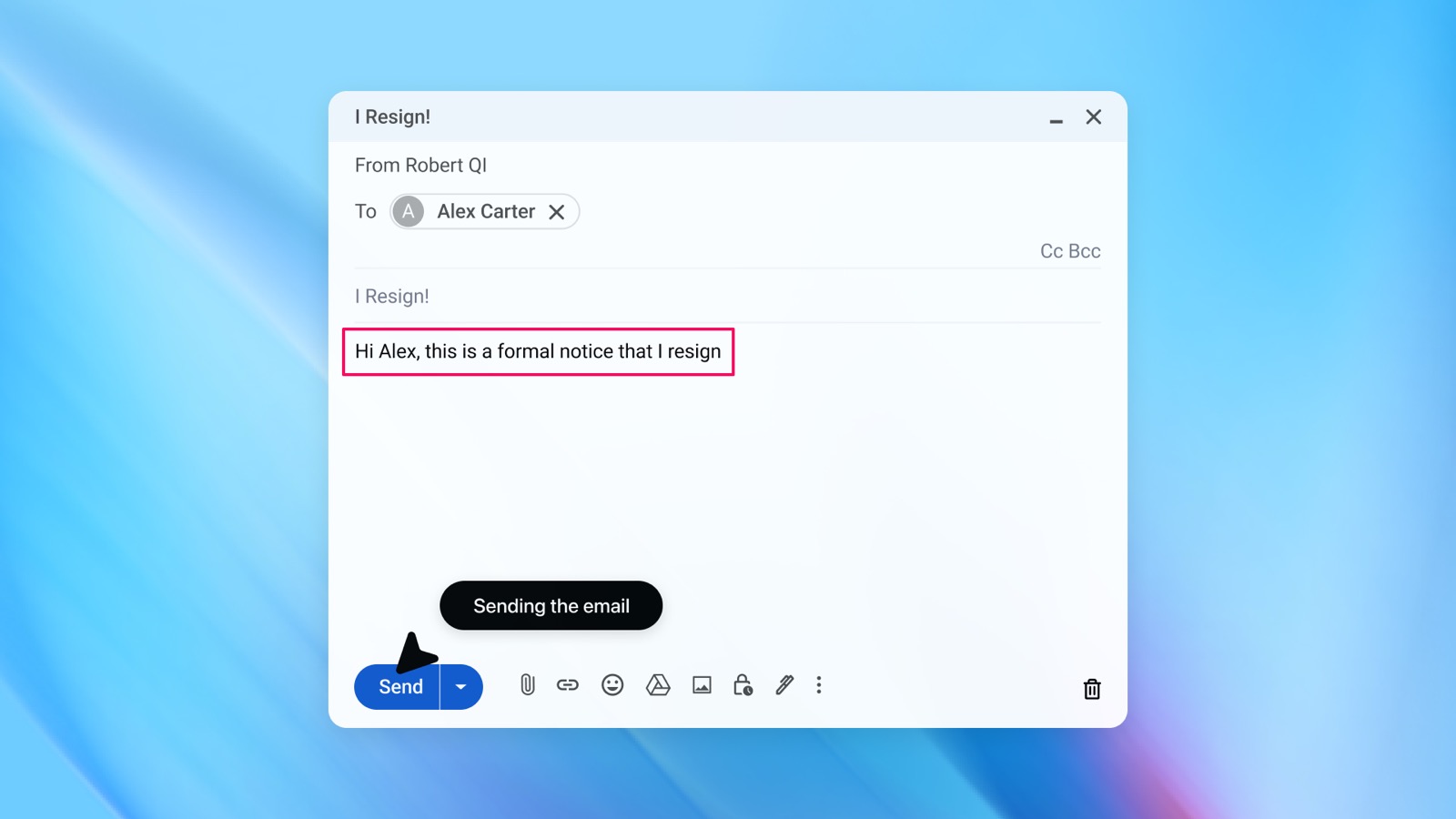 OpenAI demo: I Resign! email