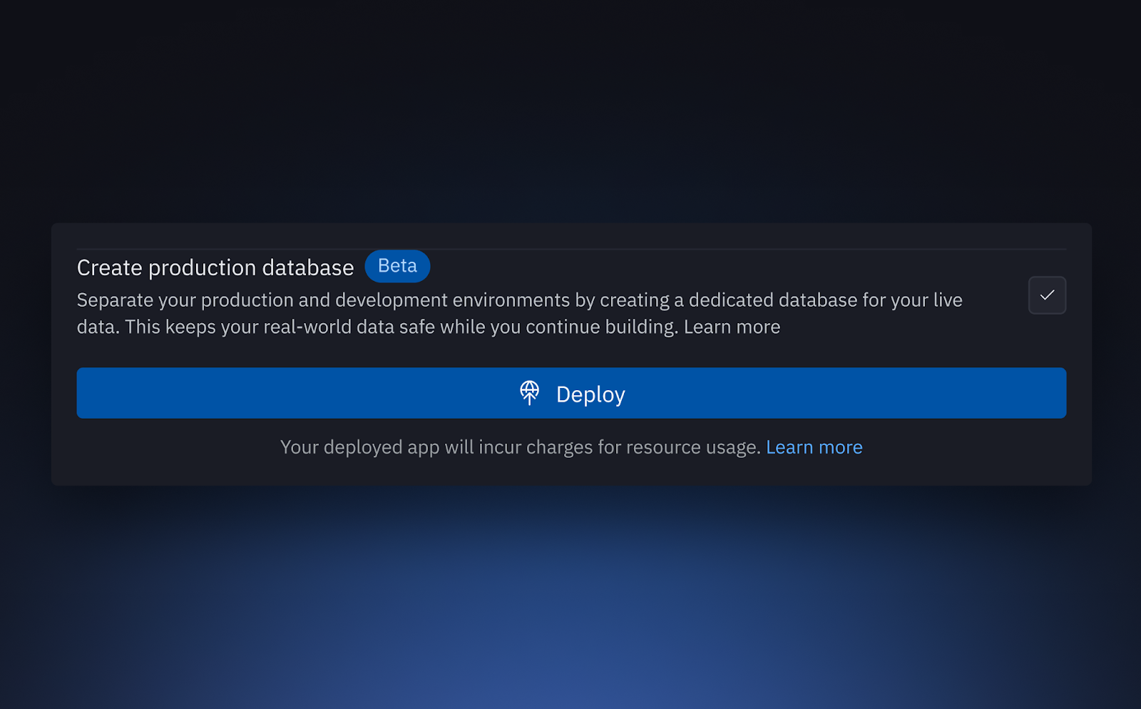 Replit: Create production database (Beta)